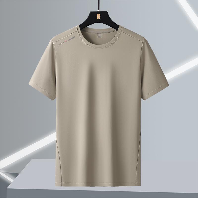 T-shirt Men's Short-sleeved Ice Silk Large Size Round Neck Quick-drying Stretch Short-sleeved T-shirt L-7XL