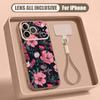 Schöne Blumen-Handgelenkschlaufe Hülle Für iPhone 17 Pro Max iPhone 16 15 14 13 Pro Max Magnetisch Für Magsafe Hybrid TPU+PC Mattes Cover