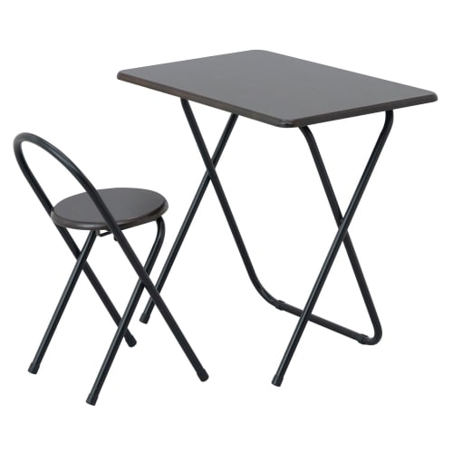 Nakabayashi Folding Desk & Chair Dark Wood Grain FDC-101DM
