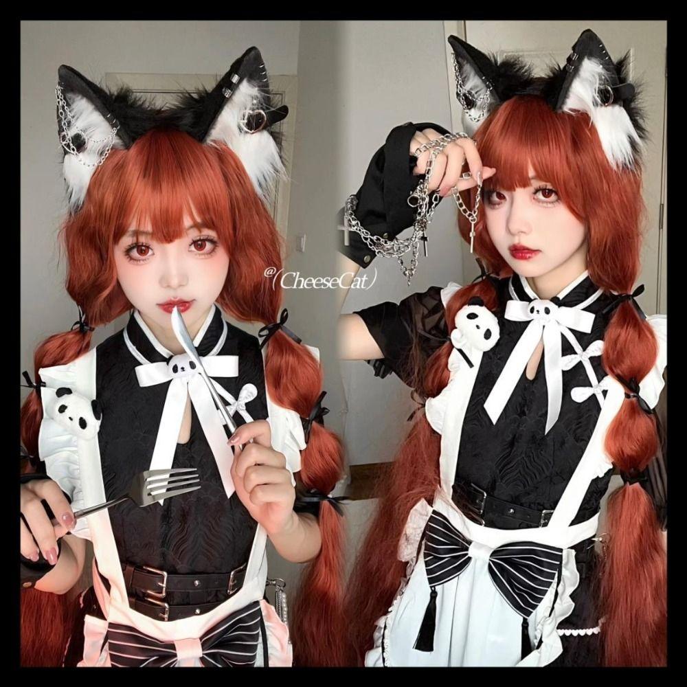 Hairpin Plush Headband Belt Halloween Cosplay Costume Sweet Cat Ear Lolita Hair Band Ladies