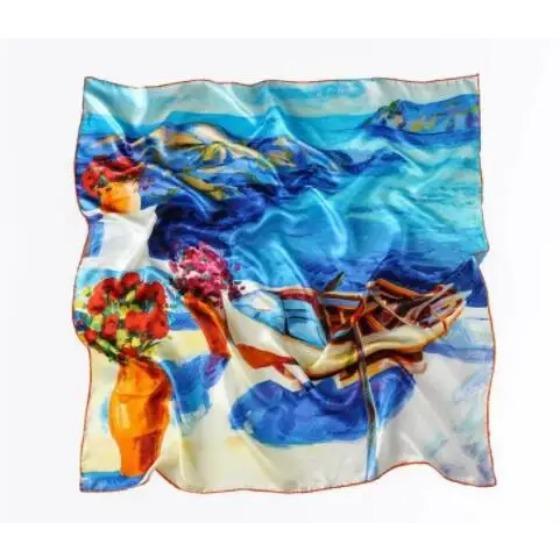 12mm Real Silk Hijab Scarf Luxury Pure Silk Stain Scarfs Soft Silky High Quality Women Designer Oil Painting Printing Head Scarf