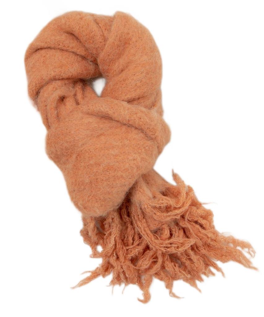 WEGO Unisex Boucle Knit Long Wrap Fluffy Solid School Size F Scarf, Scarf, Autumn/Winter Gift, Stole, Color, Uniform, Women's, Orange,