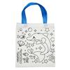 Colorable Tote Bag - MEGACREA DIY - Whale - 100% Cotton - Blue Handle - 25 X 27 Cm
