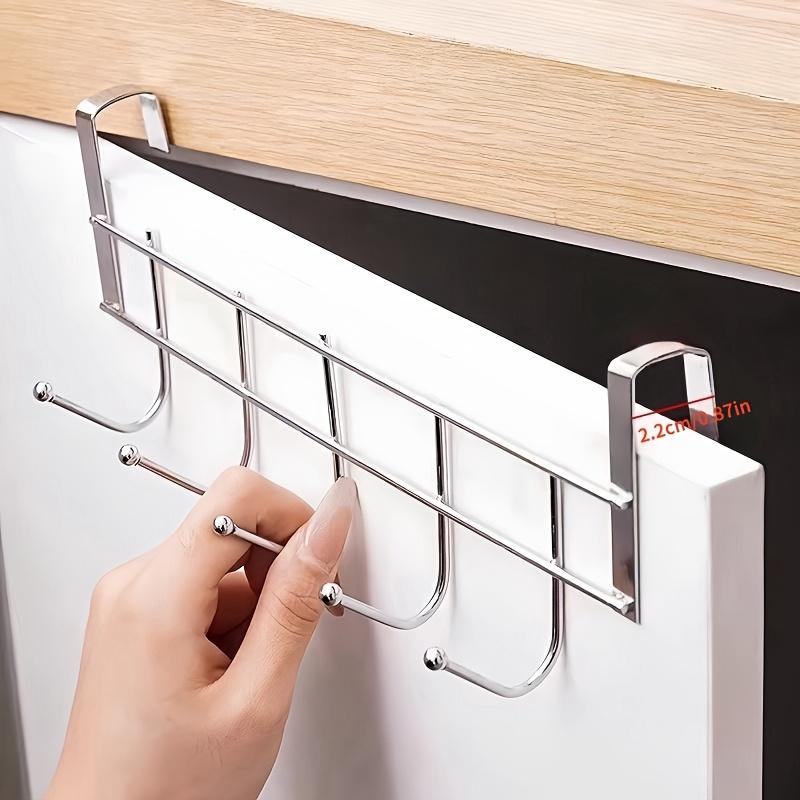 1 Stainless Steel Storage Hook, with 5 Storage Hooks, Kitchen Storage Hook, Kitchen Cabinet Door Behind The Hook, Behind The Door Storage Artifacts