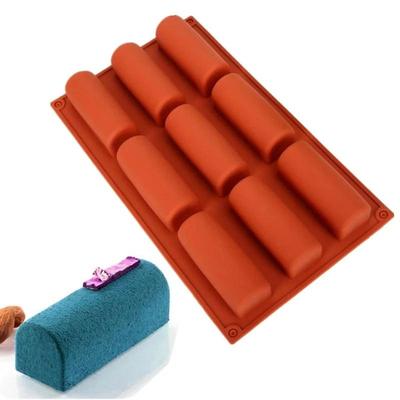 9 Cavity Silicone Mold 3D Stick Half-cylindrical Long Strip Shape Chocolate Truffle Mousse Cake Dessert Mold DIY Baking Moulds