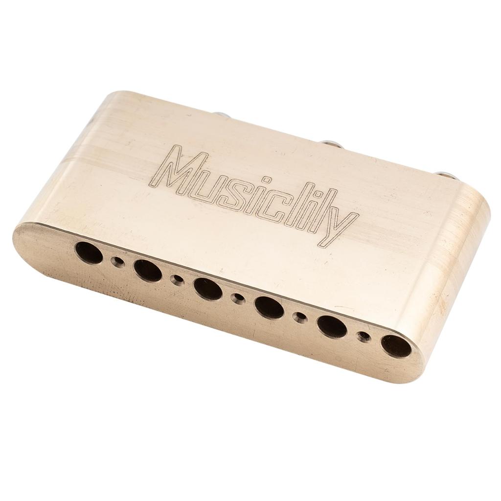 Musiclily Ultra Brass 36mm Tremolo Block with 10.8mm String Pitch for Strat Electric Guitars and Wilkinson M Series Bridges