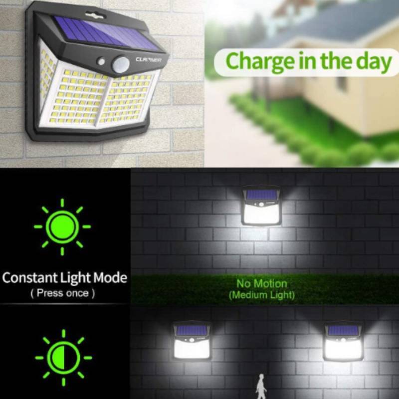 Solar Outdoor Wireless Powered Human Body Induction Lamp 128 Led Courtyard Use