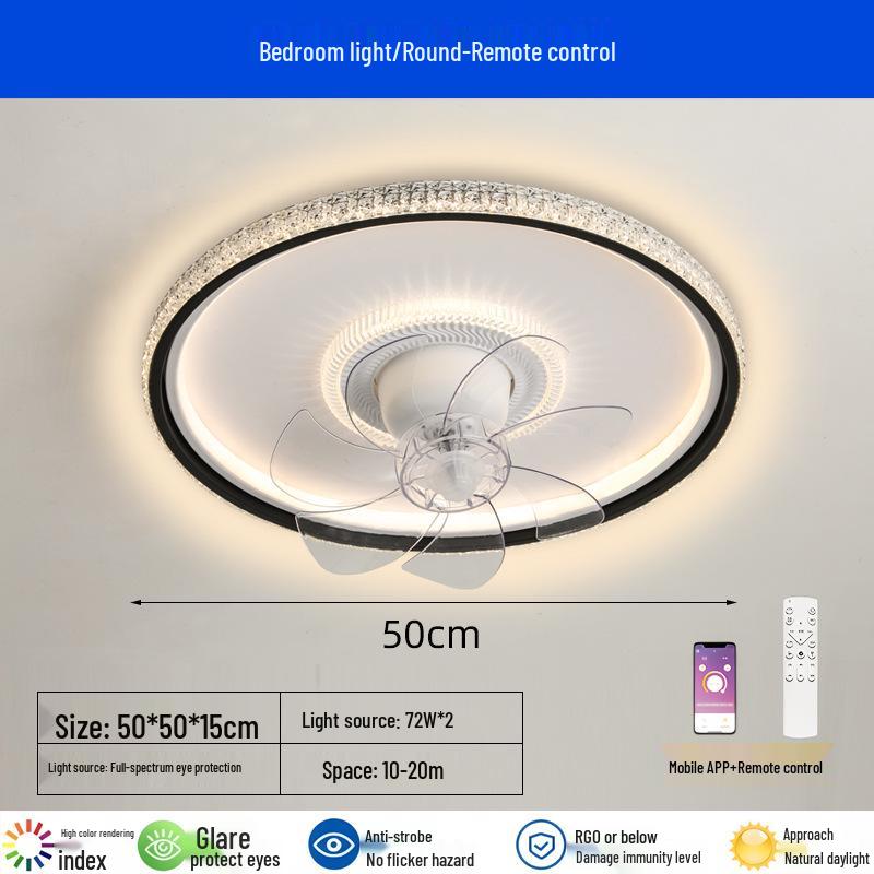 Minimalist Smart Ceiling Fan Light - Silent, Modern Design for Bedroom & Living Room
