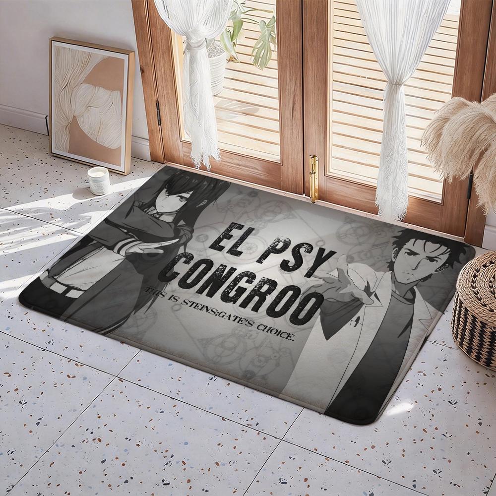 Anime S Steins;Gate Floor Mat Eco Flannel Doormat Non Slip Odorless Indoor Floor Rug Soft Short Plush Home Mat