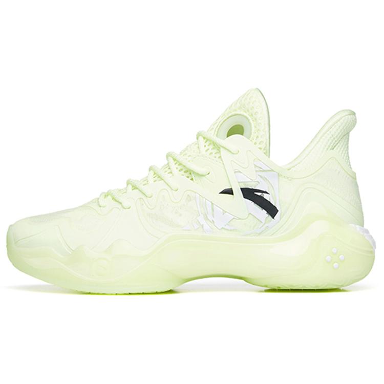 New Anta Shock Wave 4 Cushioning Anti Slip And Wear Resistant Mid Top Performance Basketball Shoes Women's Green Night 122231106-4
