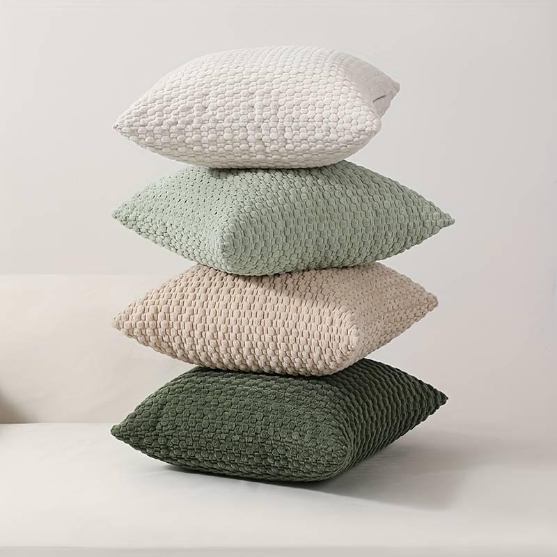 Bohemian Corduroy Bubble Bead Throw Pillow Cover