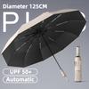Windproof Automatic Folding Umbrella, 125Cm Large Umbrella Surface, Sun Uv Protection Upf50+ Rain Umbrellas For Man And Women