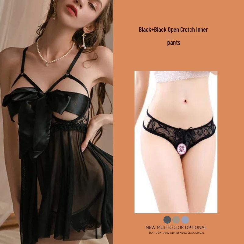 Summer Sheer Nightgown: Sexy Bowknot Pajamas for Women