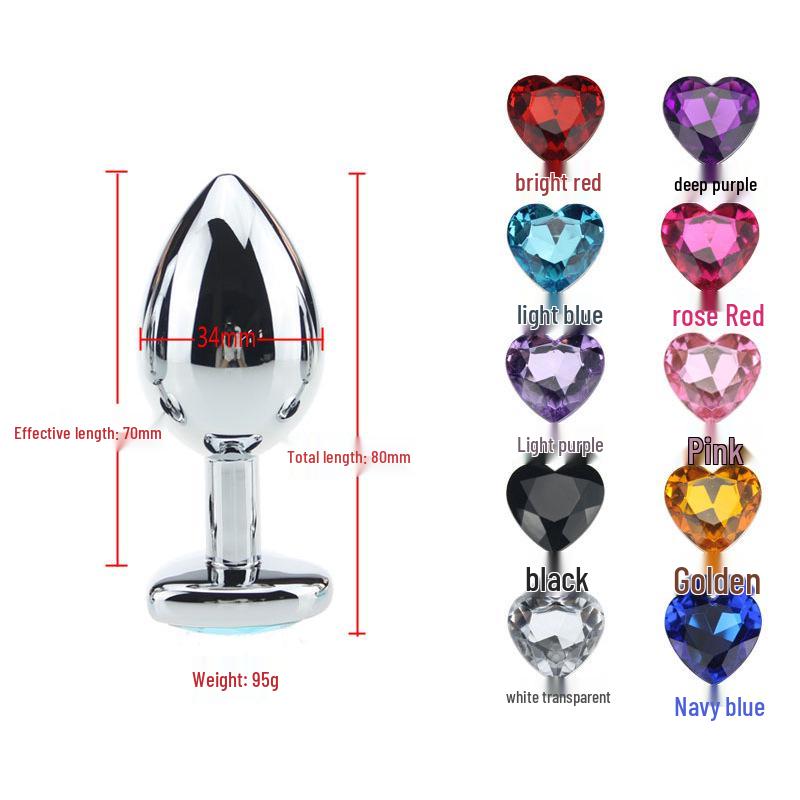 Heart-Shaped Metal Anal Plug - Prostate Massager & Dilation Toy for Adults
