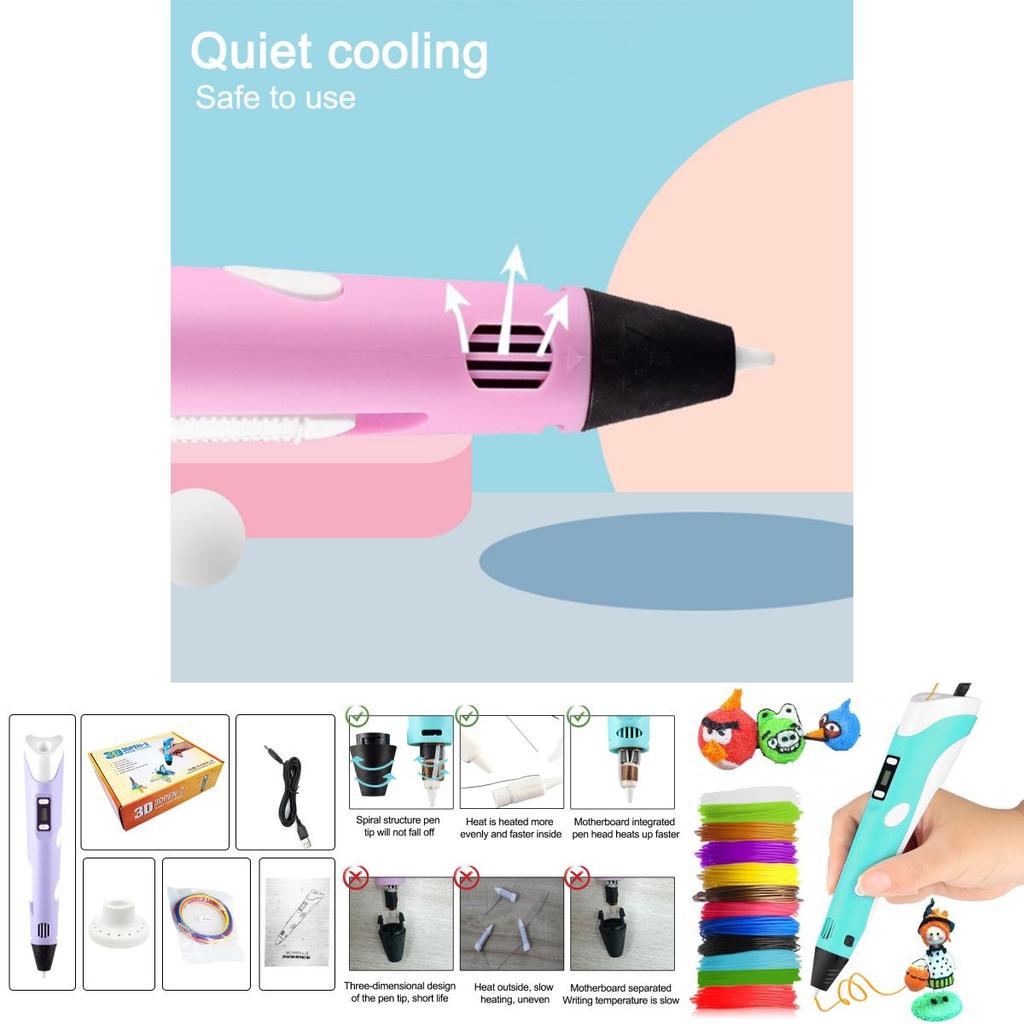 Premium 3d Printing Pen For Kids Digital Display Pla Filament Educational Toy
