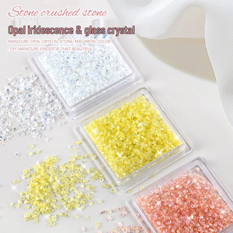 Opal Iridescent 3D Nail Art Crushed Stone Decorations