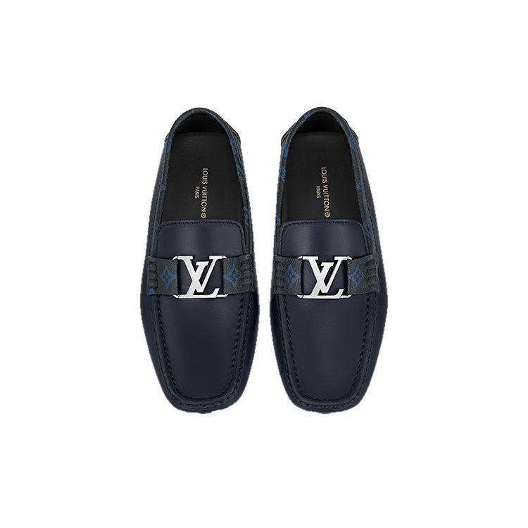 Louis Vuitton Lv Monte Carlo Moccasin Shoes 'Navy With Monogram Collar' 1AANOW