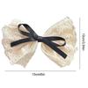 Lace, hollowed-out flower-shaped bow hair clip, women's back of the head hair clip, elegant and simple hair accessory