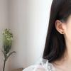 Beixi S925 Sterling Silver Baroque Carved Emerald Stud Earrings for Women - French Light Luxury High-End Retro Design