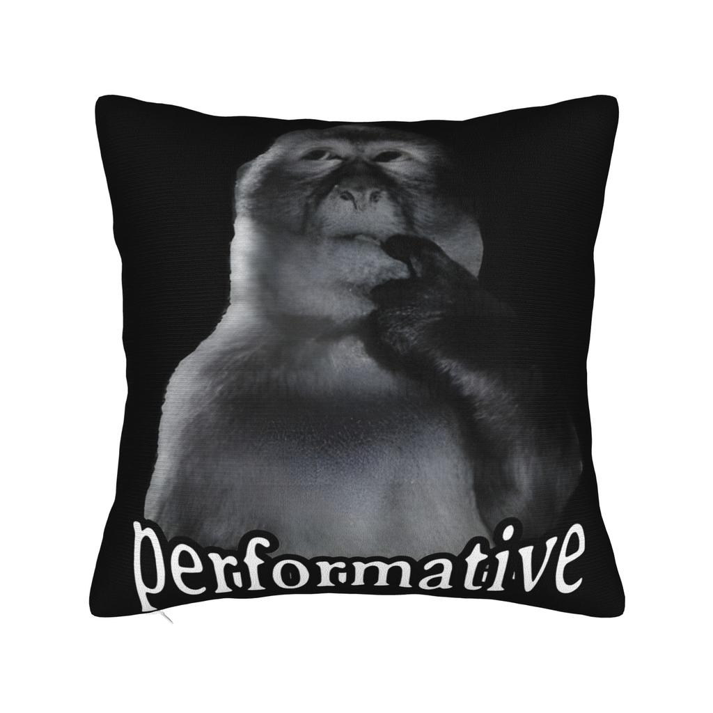 Thinking Monkey Meme Pillowcases Accessories Soft Cushion Cover Gift Throw Pillow Case Cover Bedroom Multiple Sizes