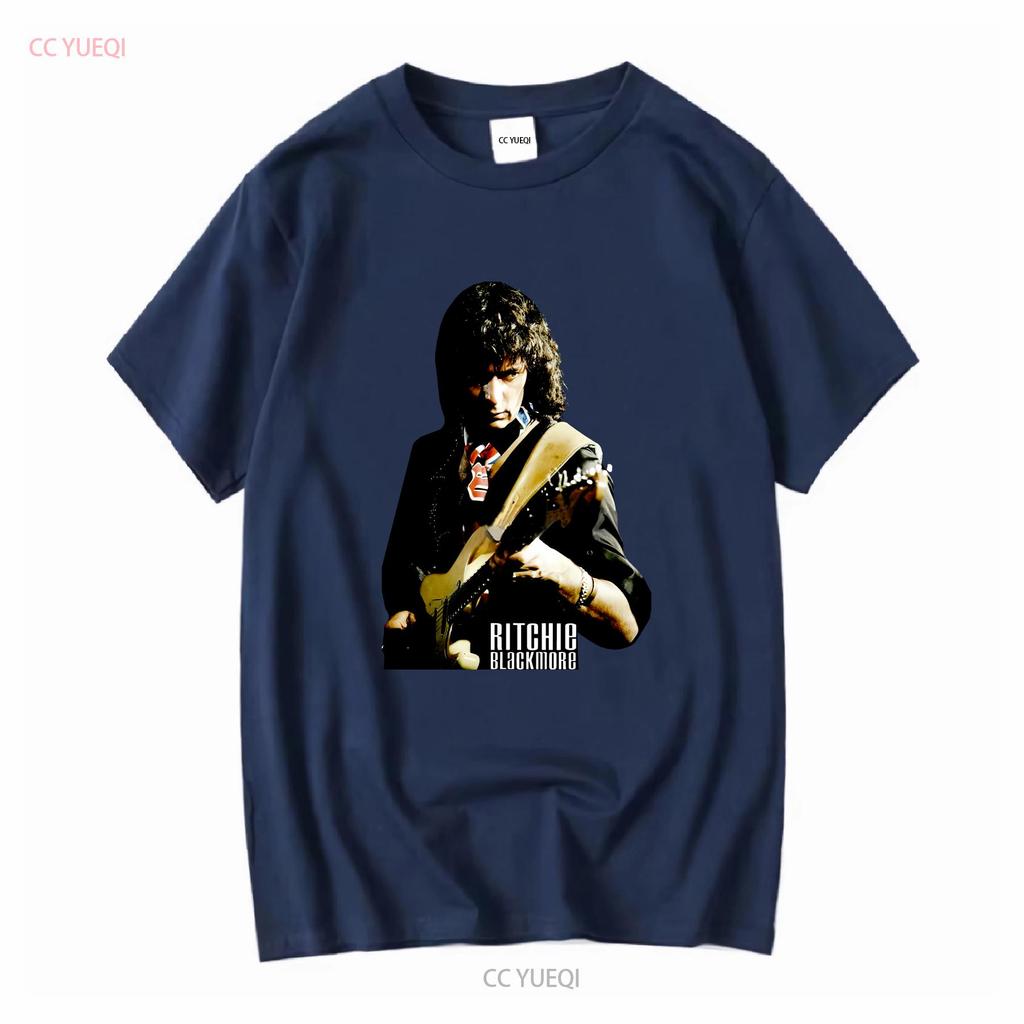 Ritchie Blackmore Deep Purple Pánské tričko Černé Všechny velikosti 1PT134 s dlouhým nebo krátkým rukávem vintage Vypraný top Pro každodenní nošení