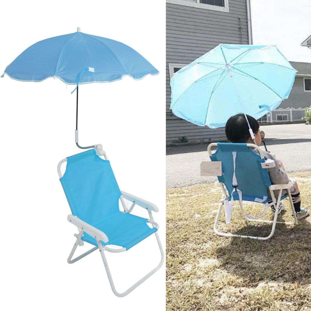 Children Beach Chair Folding Portable Camping Chairs Outdoor Lawn Sand Chair with Umbrella for Picnics Vacations Parties