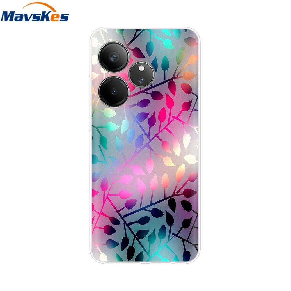 For Realme GT 6T Case Soft TPU Clear Painted Back Cover For Realme GT 6 Case GT6 6T Transparent Bumper RealmeGT6 Cute Protector