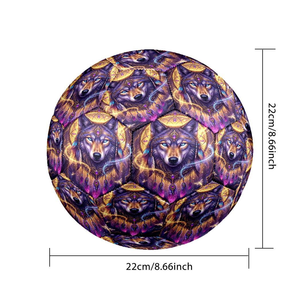 1pc Wolf Dreamcatcher Theme Soccer Ball Football, Size 5, Lightweight PVC, Outdoor Training Soccer Ball,Gift C6580