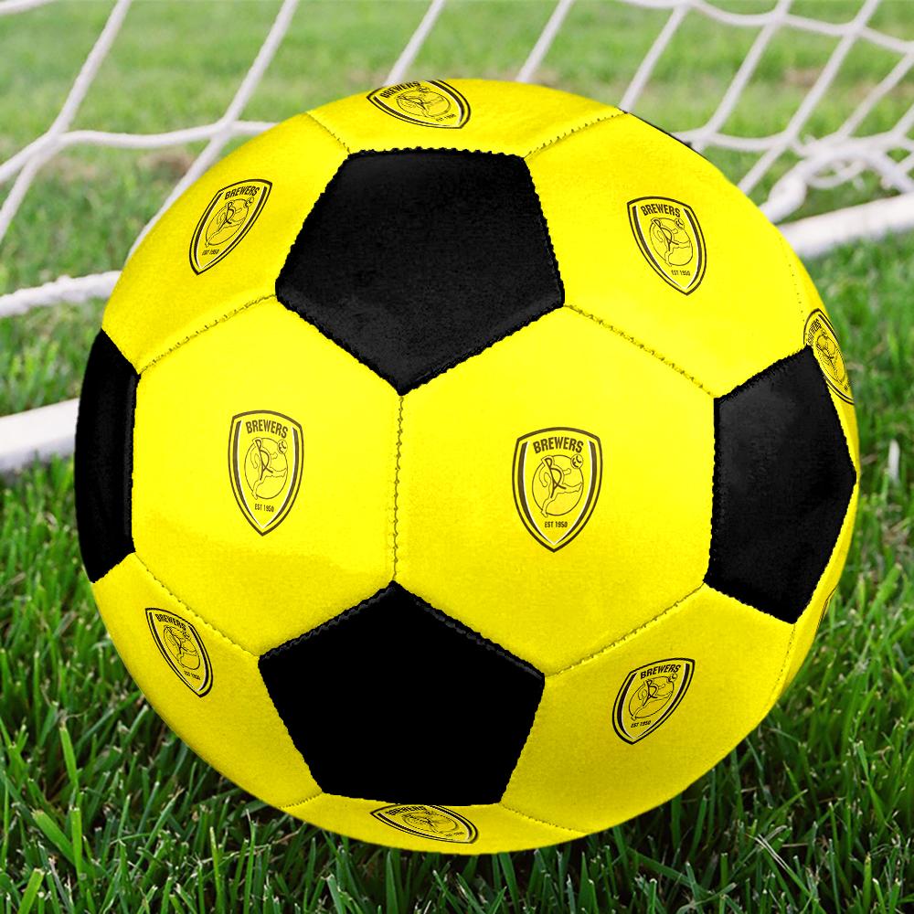 SIZE 5 Burton Albion FC Soccer Ball Colorful All Ages Machine Stitched PVC Competition Ready Durable High-Bounce