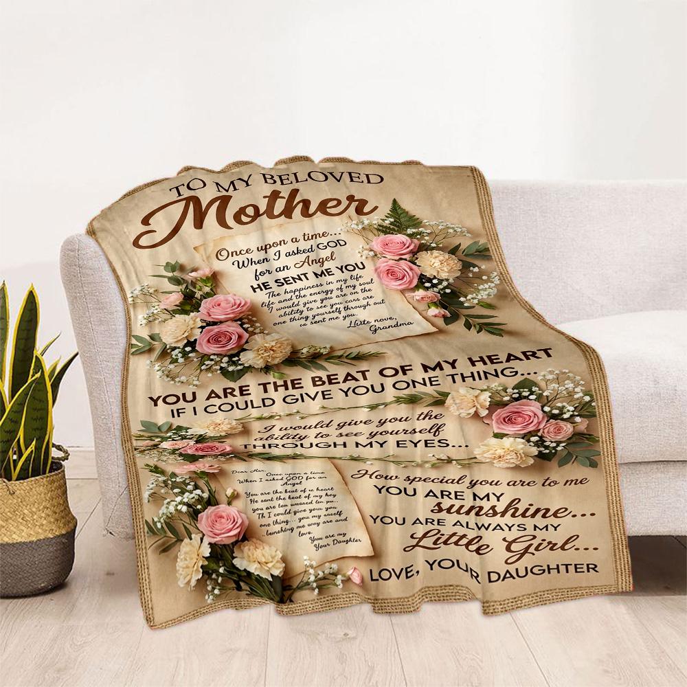 Mother's Day Love Blanket Suitable for Sofas,travel, Living Rooms Also a Good Gift for Friends and Family Suitable for All Seasons.