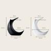 Nordic Creative Ceramic Moon Shaped Vase, Home Dining Table Living Room Bedroom Office Decor Accessories Flower Arrangement, 1Pc