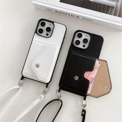 Wallet  with Card Holder Crossbody Phone Case for IPhone 13 12 Mini 16E 16 15 Plus 14 11 Pro Max Pu Leather Protective Cover