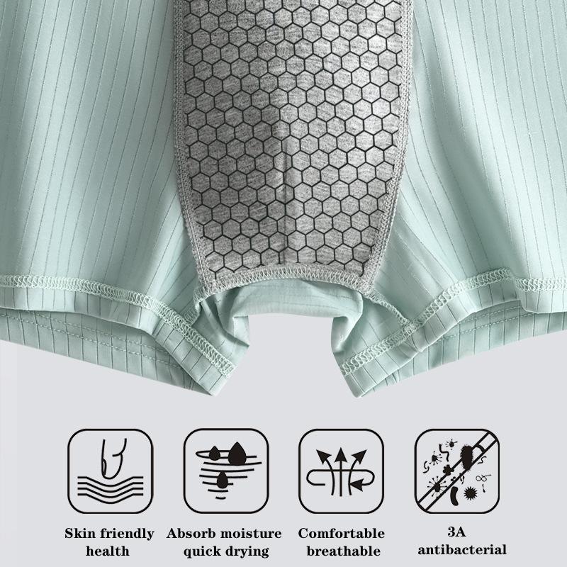 Spurlose Unterwäsche aus Eisseide für Herren, solides Netzgewebe, seidige Unterwäsche, bequeme und atmungsaktive Boxershorts mit flachen Ecken