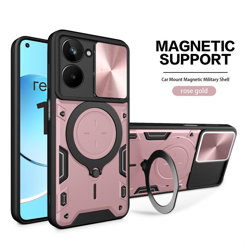 

Для Realme 10 4G чехол с кольцом-держателем противоударный защитный чехол для телефона Realme 10 Realmi 10 4G RMX3630 6,4 защитный чехол для камеры For Realme 10 4G розового золота