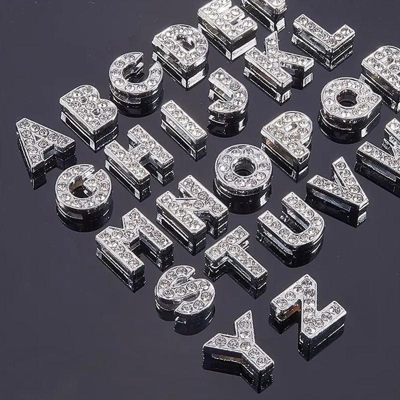 26Pcs Cartoon Letter Nail Art Charm Rhinestone English Letter Diy Nail Decoration Fashion Diy Manicure Decorations Accessories
