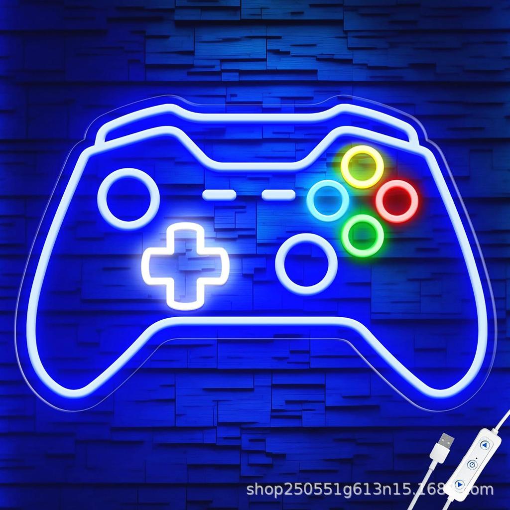 LED Game Controller Neon Light: Decorative Atmosphere Lighting for Hotel Rooms