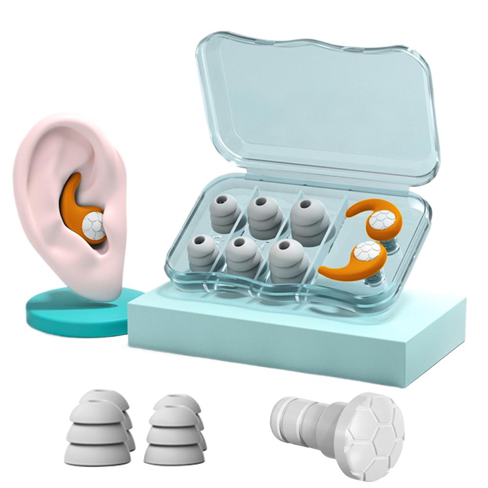 1Pair Silicone Anti-Noise Earplugs Swimming Ear Plugs Sleeping Ear Plugs Waterproof Ear Protector Layer Mute Earplugs