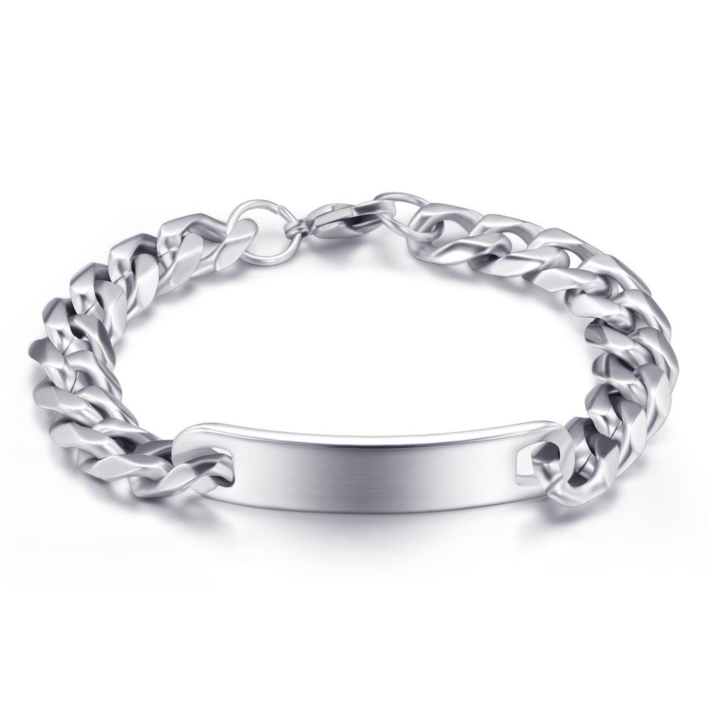 Customizable Engravable 11MM Titanium Steel Cuban Chain Bracelet