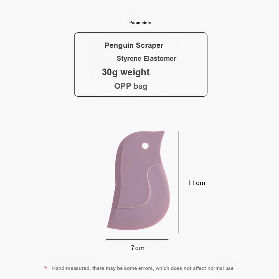 3 Pcs Penguin Soft Type Scraper Kitchen Oil Scraper Cleaning Pad Baking Kitchen Gadget