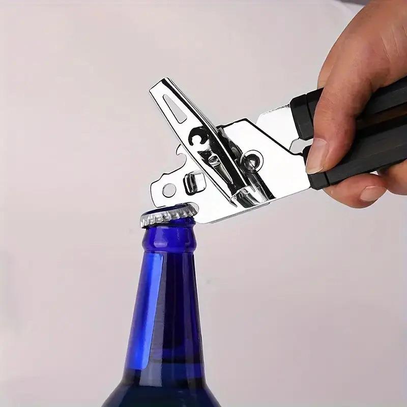 2pcs Stainless Steel Multifunctional Professional Can Manual Can Opener Craft Beer Grip Can Opener Bottle Opener Kitchen Gadgets