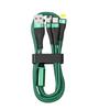 Gold-plated Braided 3-in-1 Data Cable Suitable for Super Fast Charging of Huawei and Apple phones100W Zinc Alloy Charging Cable