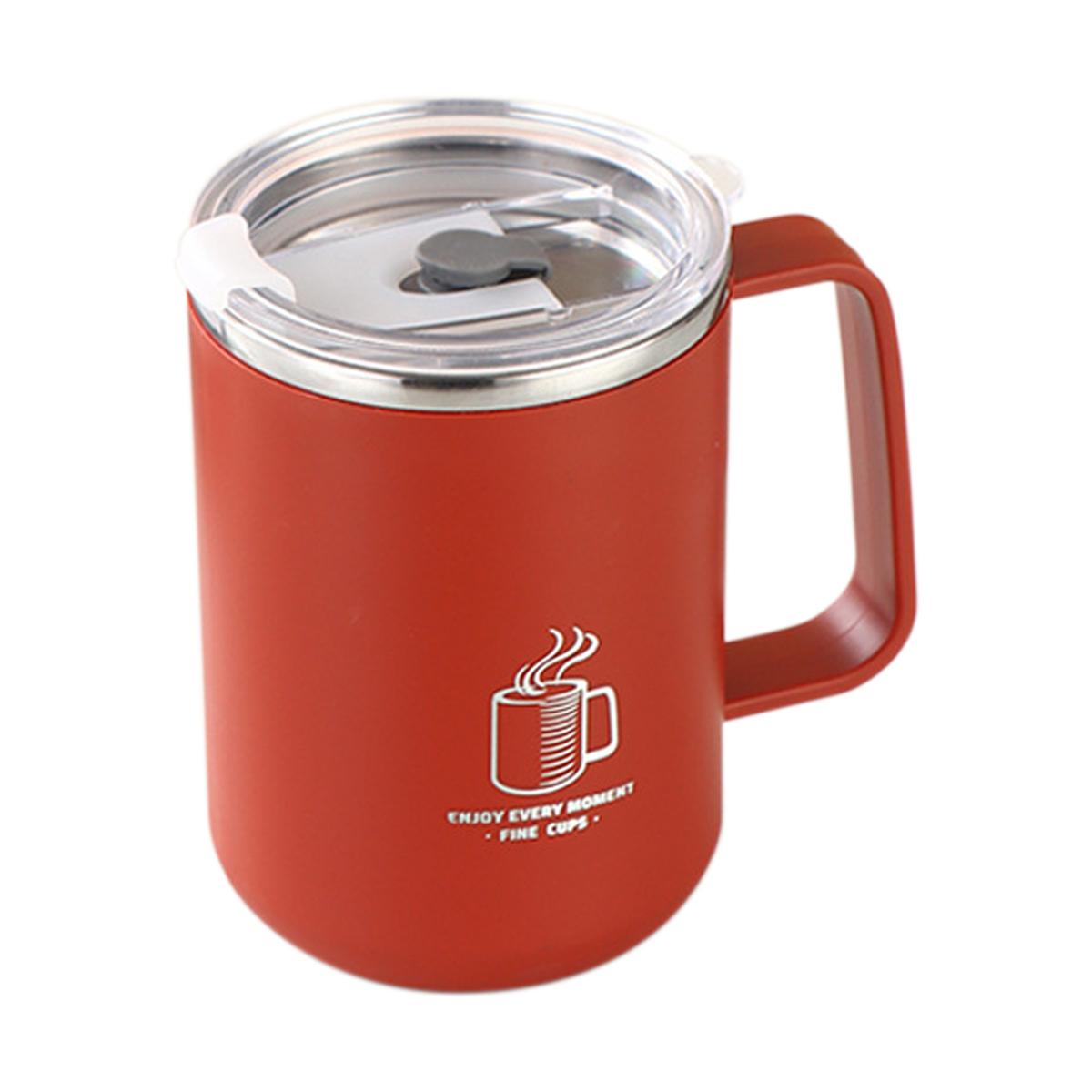 

Кружка для кофе из нержавеющей стали 304 с двойными стенками и ручкой, портативный герметичный стакан для воды, многоразовая изолированная кружка для молока и кофе