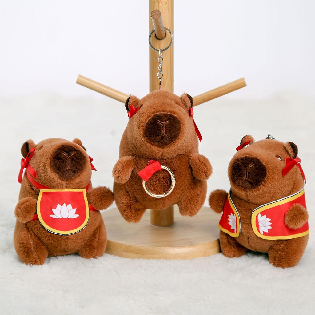 Lotus Kapibara doll pendant keychain doll ragdoll capybara plush toy gift