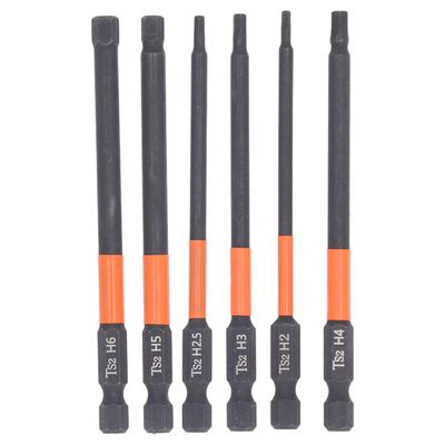 6 Pcs Set Hex Wrench Drill Bit H2 To H6 100L S2 Alloy Strong Magnetic Hex Key Drill Bit for Home
