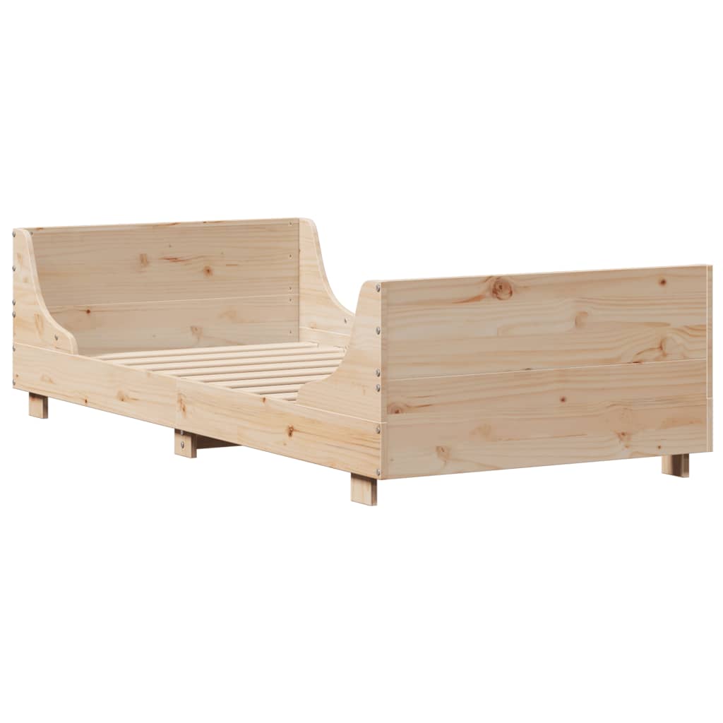 Vidaxl Rama Łóżka Bez Materaca, 90X200 Cm, Lite Drewno Sosnowe