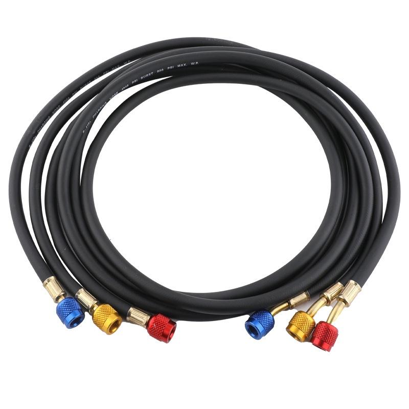Black High-Pressure Refrigerant Hose R410A Filler Tube Explosion-Proof AC Charging Hose for Home Air Conditioner 800-4000 PSI