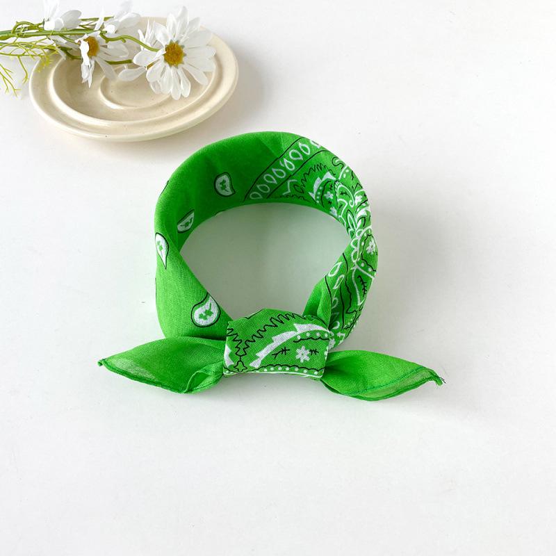 European American Hip Hop Cashew Print Headscarf - 50cm Cotton Linen Square Scarf for Women