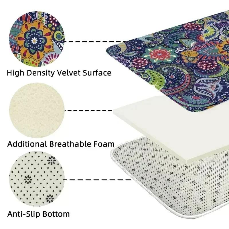 Bohemian Tibetan Tiger Floral Carpet Bedside Floor Mat Anti-slip Vintage Animal Rug Moroccan Carpets for Living Room Decorative