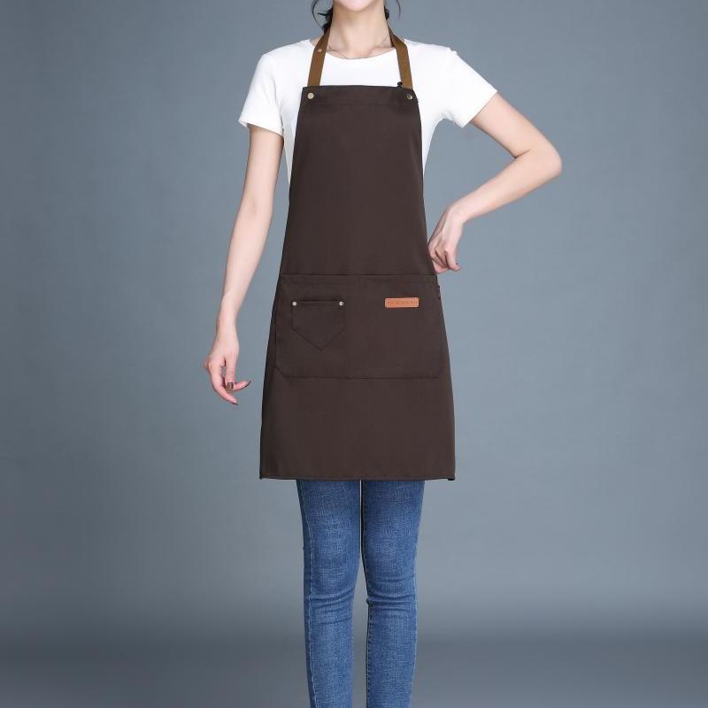 Adjustable Waterproof & Oil-proof Printed Apron with Logo and Text, Thickened Material, Stain-resistant, with Neck Strap.