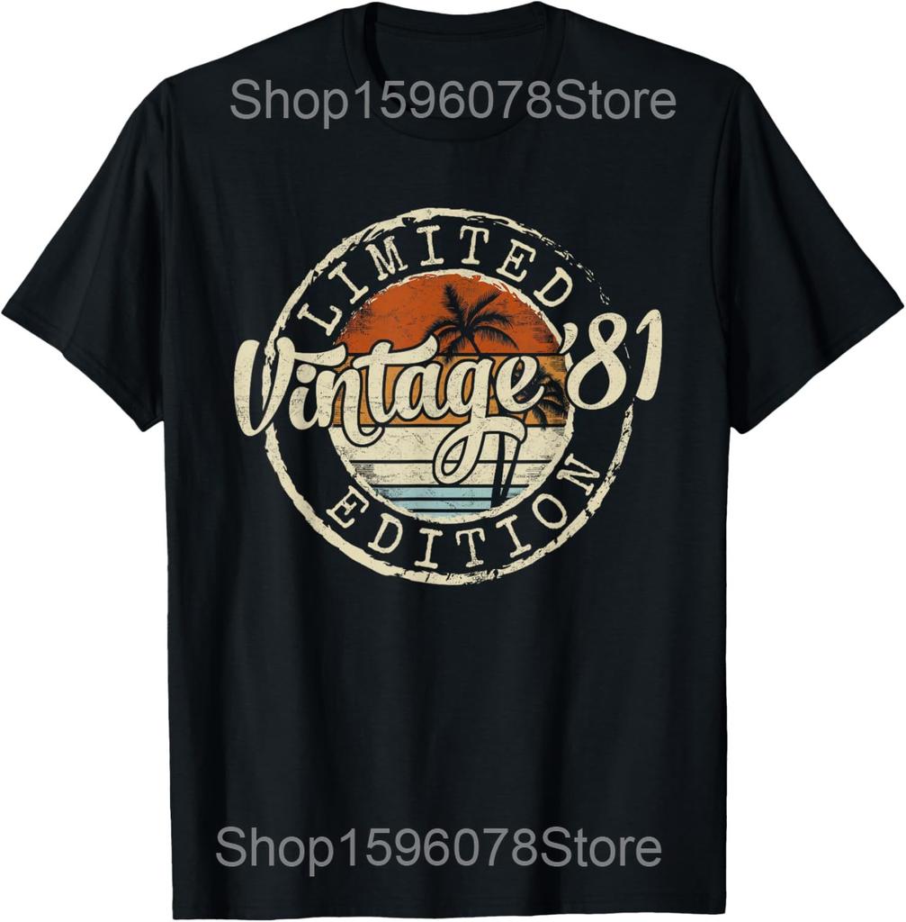 44 Year Old Vintage Born In 1981 44th Birthday Cassette Tape T Shirts Humor Streetwear Tee Short Sleeve Unisex Loose Clothing
